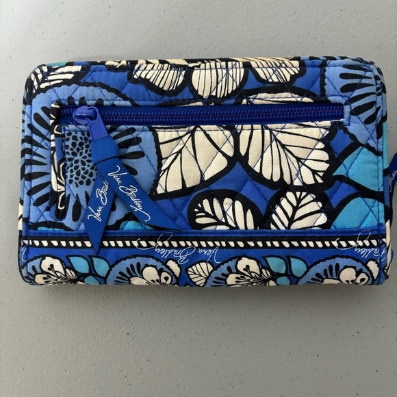 Vera Bradley Blue Bayou Clutch Turn Lock Wallet Zipper Blue - Picture 10 of 10
